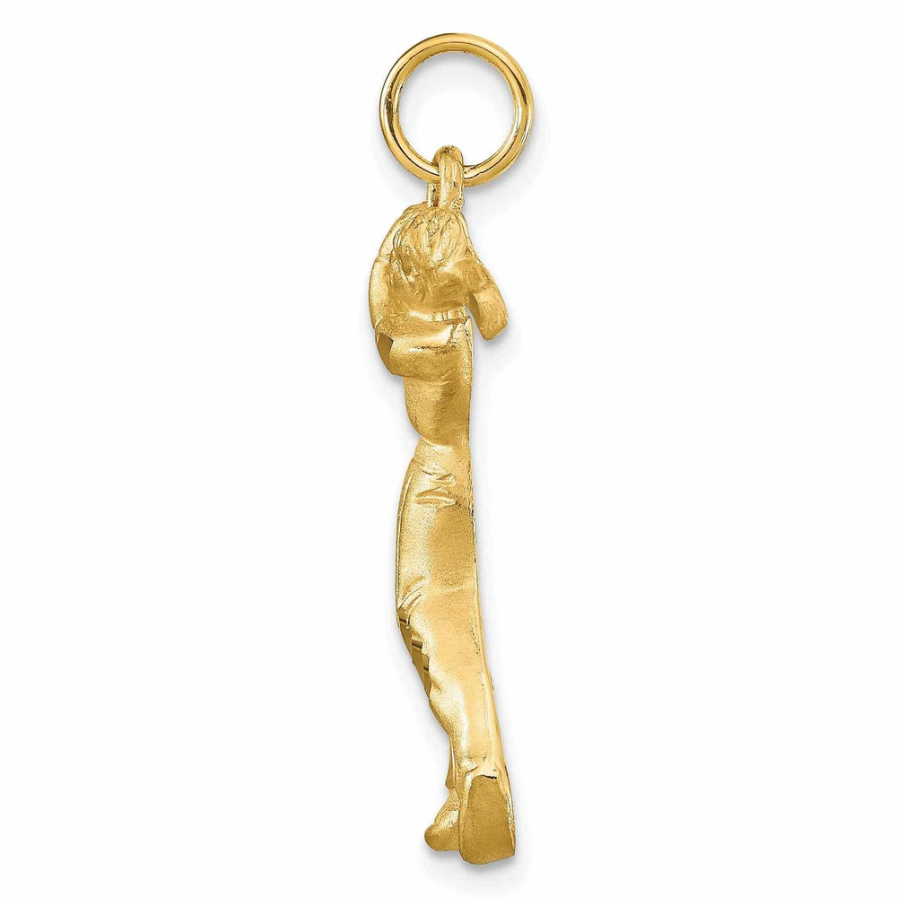 Lovely Rita's Pendants & Charms 10k Yellow Gold Men Golf Player Swinging Charm