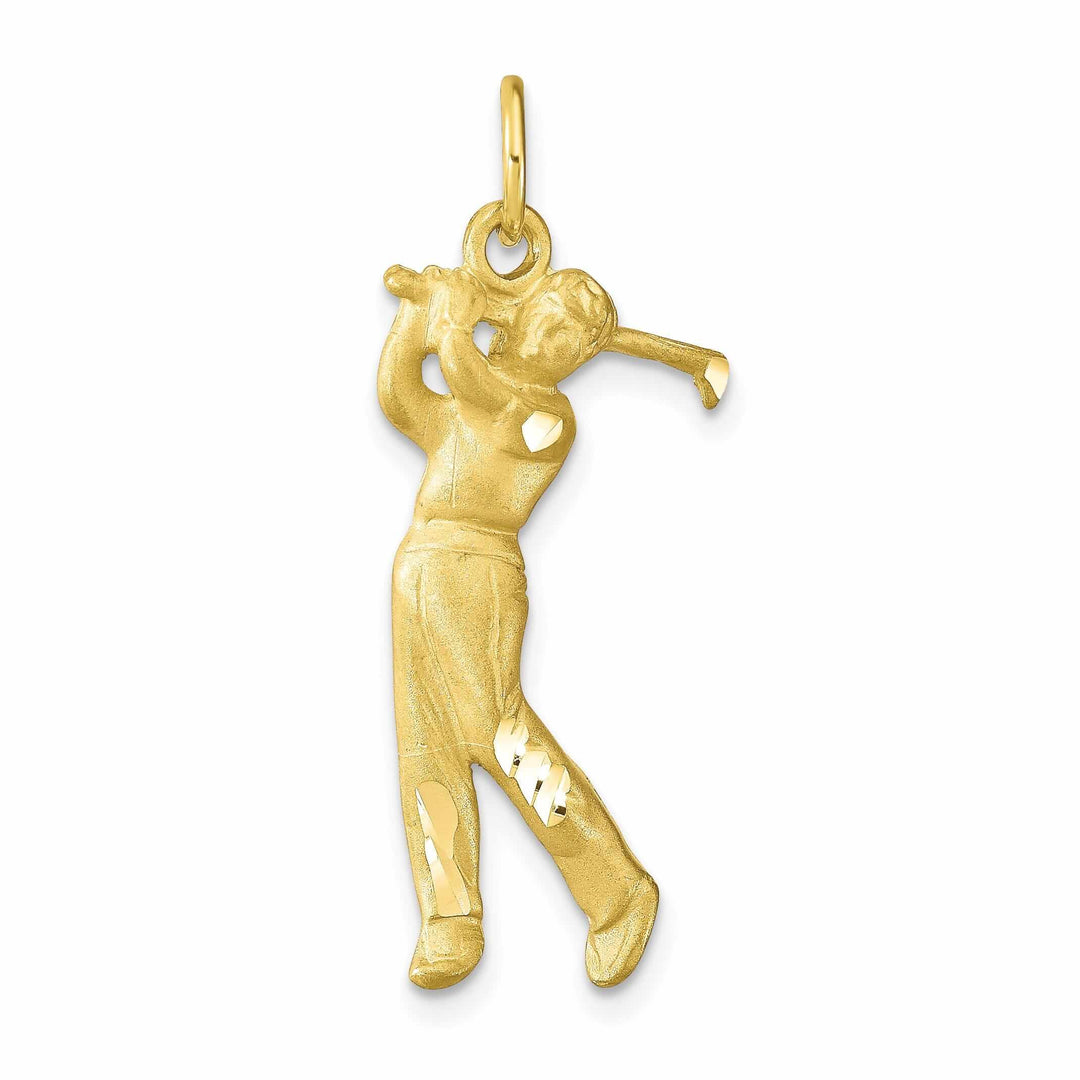 Lovely Rita's Pendants & Charms 10k Yellow Gold Men Golf Player Swinging Charm