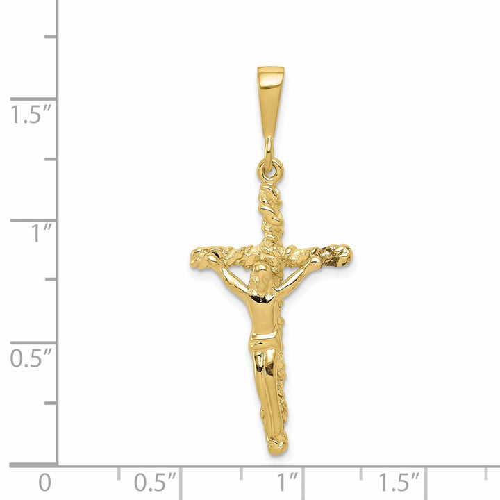 Lovely Rita's Pendants & Charms 10k Yellow Gold Nugget Design Crucifix Pendant