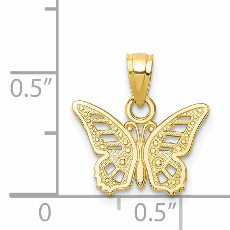 Lovely Rita's Pendants & Charms 10k Yellow Gold Polish Finish Butterfly Pendant