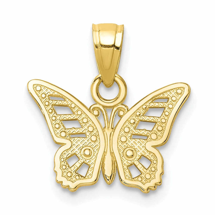 Lovely Rita's Pendants & Charms 10k Yellow Gold Polish Finish Butterfly Pendant