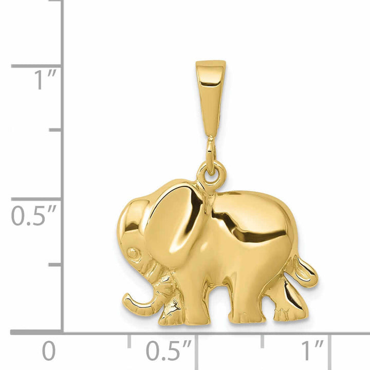 Lovely Rita's Pendants & Charms 10k Yellow Gold Polish Finish Elephant Pendant