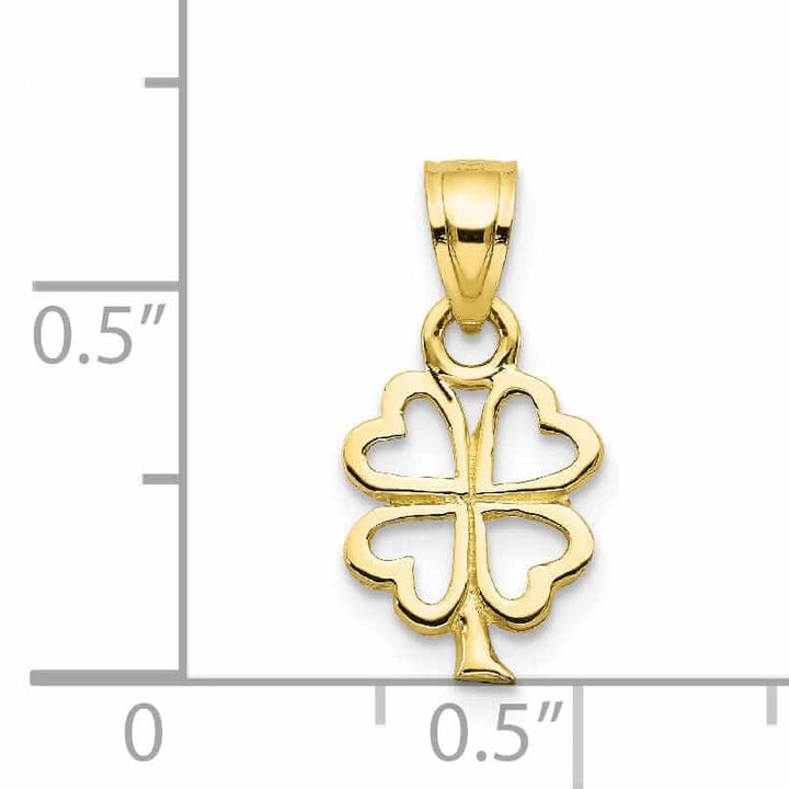 Lovely Rita's Pendants & Charms 10k Yellow Gold Polish Four Leaf Clover Pendant