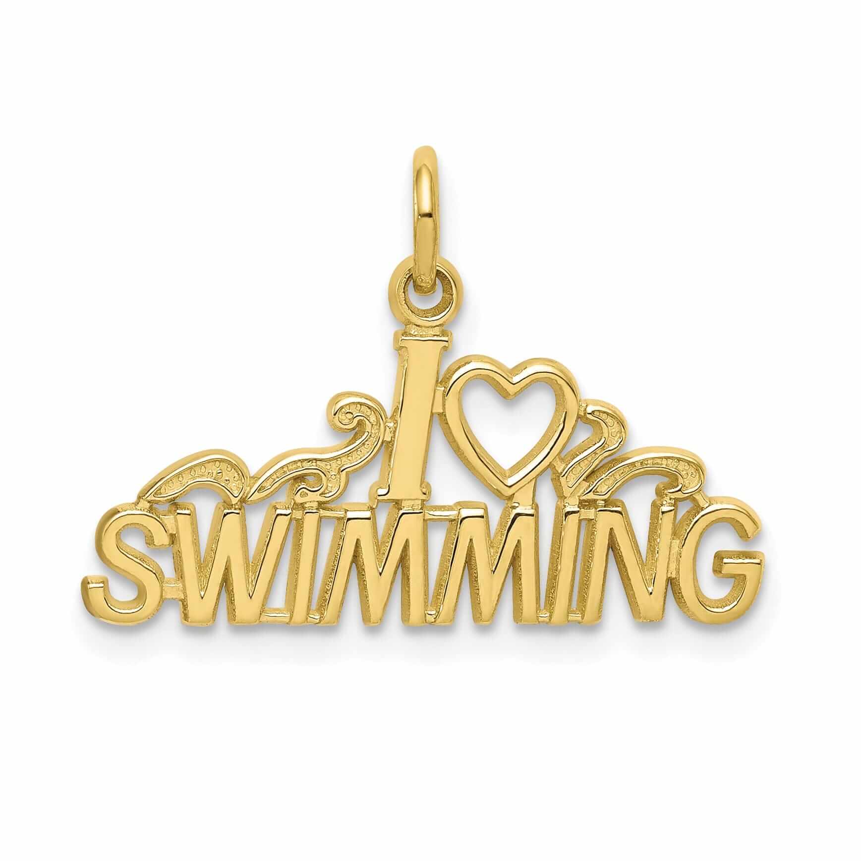 Sterling Silver 'I Love To Swim' Swimming Charm Or Pendant – 925 Unbranded