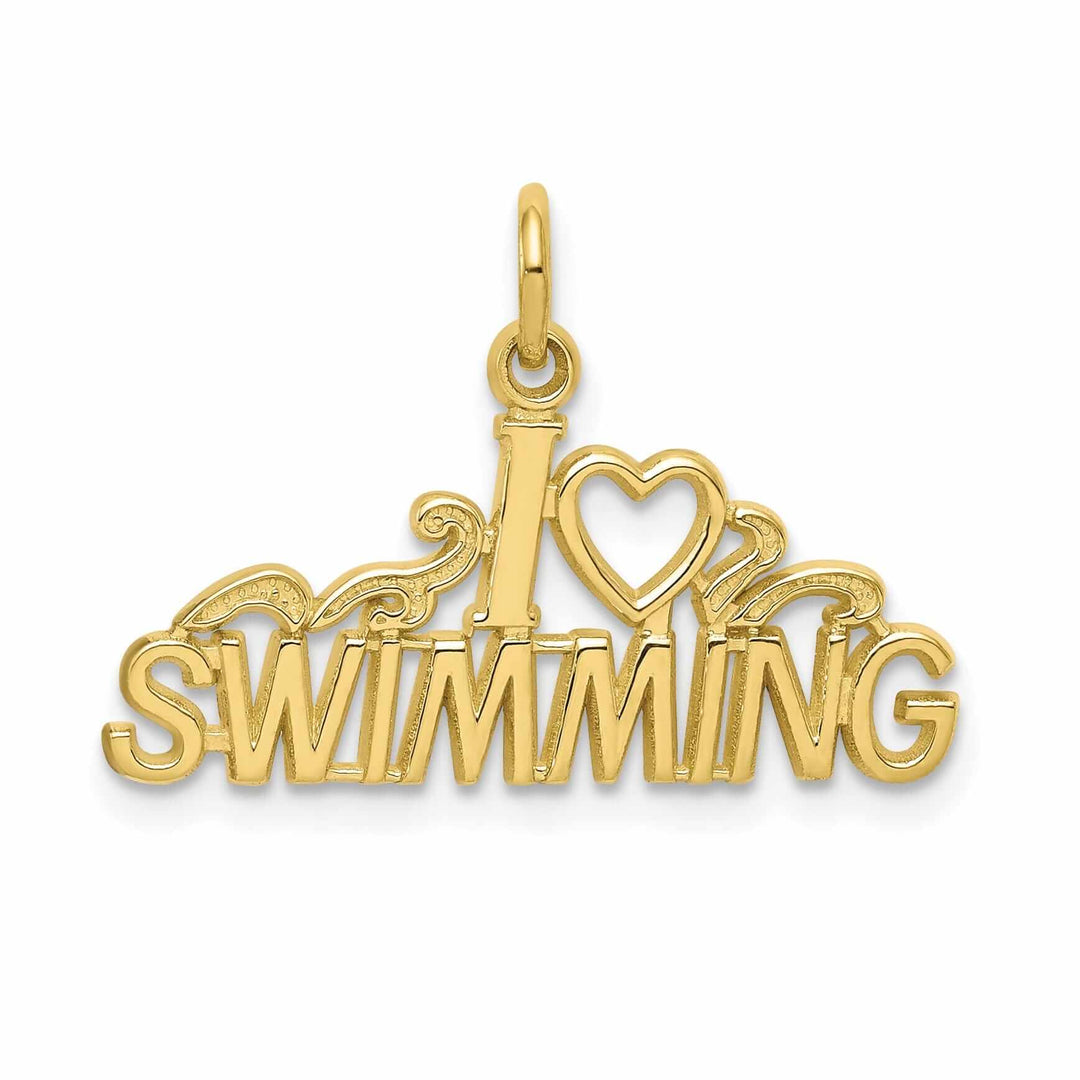 Lovely Rita's Pendants & Charms 10k Yellow Gold Polish I Love Swimming Pendant