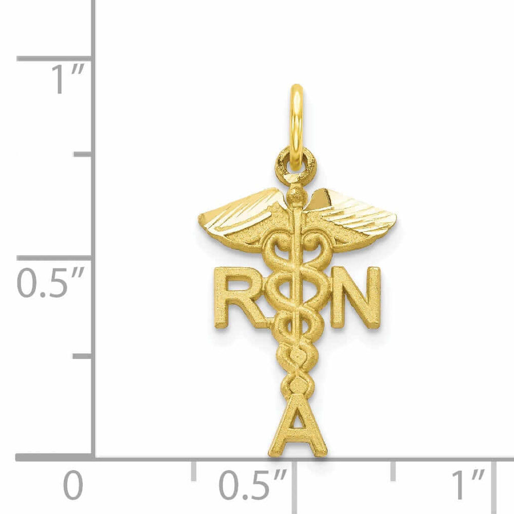 Lovely Rita's Pendants & Charms 10k Yellow Gold Polish Registered Nurse Pendant