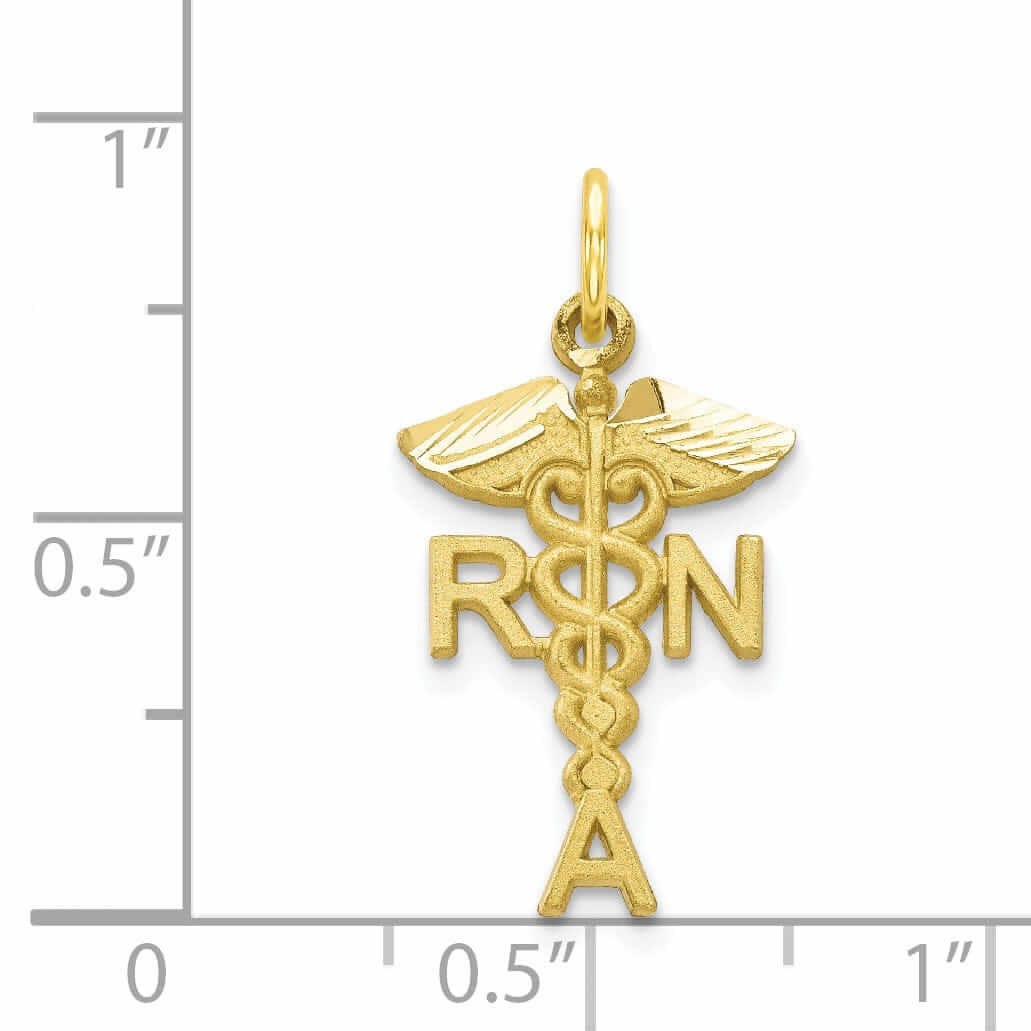Lovely Rita's Pendants & Charms 10k Yellow Gold Polish Registered Nurse Pendant