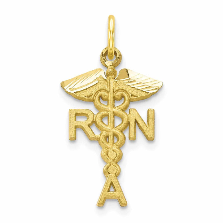 Lovely Rita's Pendants & Charms 10k Yellow Gold Polish Registered Nurse Pendant