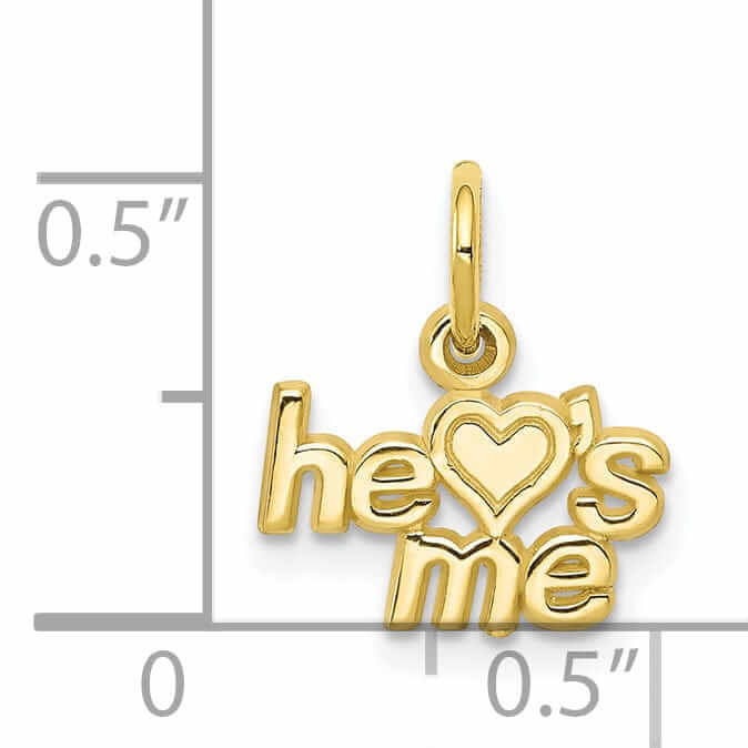 Lovely Rita's Pendants & Charms 10k Yellow Gold Polish Satin He Loves Me Charm