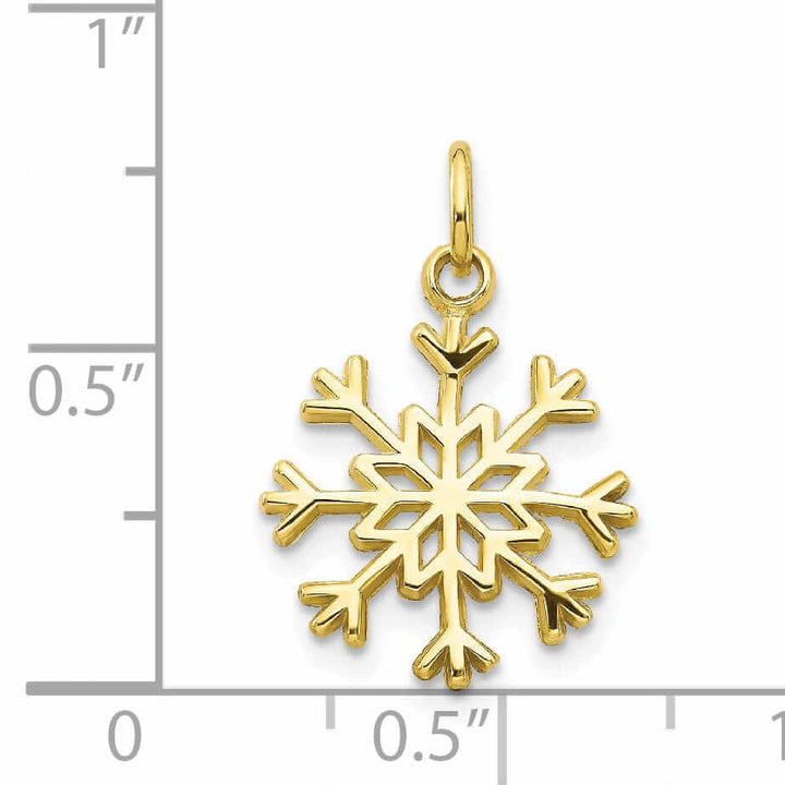 Lovely Rita's Pendants & Charms 10k Yellow Gold Polish Snowflake Design Pendant