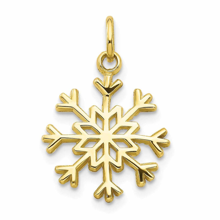 Lovely Rita's Pendants & Charms 10k Yellow Gold Polish Snowflake Design Pendant