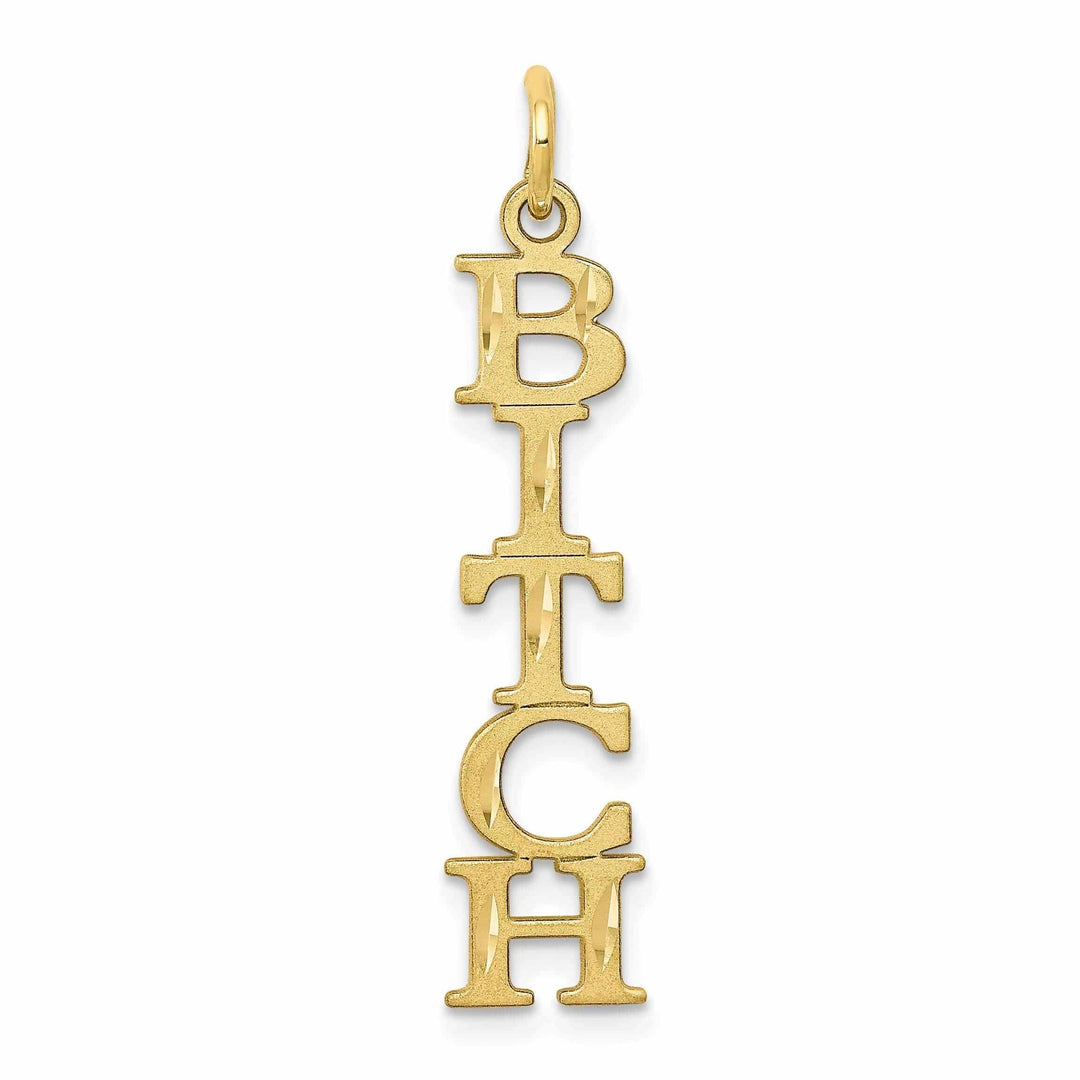 Lovely Rita's Pendants & Charms 10k Yellow Gold Polished Bitch Talking Pendant