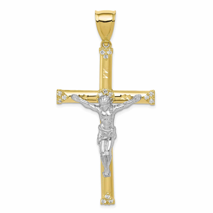Lovely Rita's Pendants & Charms 10k Yellow Gold Polished C.Z Crucifix Pendant