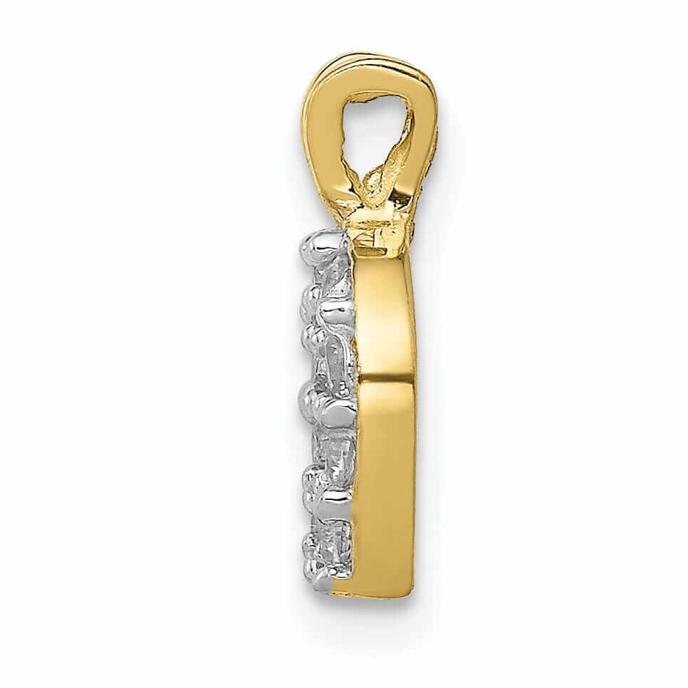 Lovely Rita's Pendants & Charms 10k Yellow Gold Polished C.Z Horse Shoe Pendant