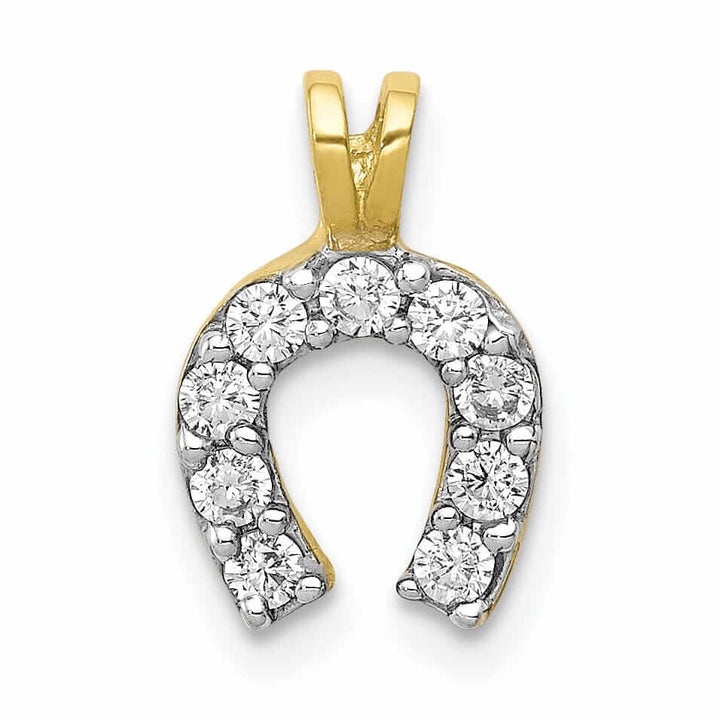 Lovely Rita's Pendants & Charms 10k Yellow Gold Polished C.Z Horse Shoe Pendant