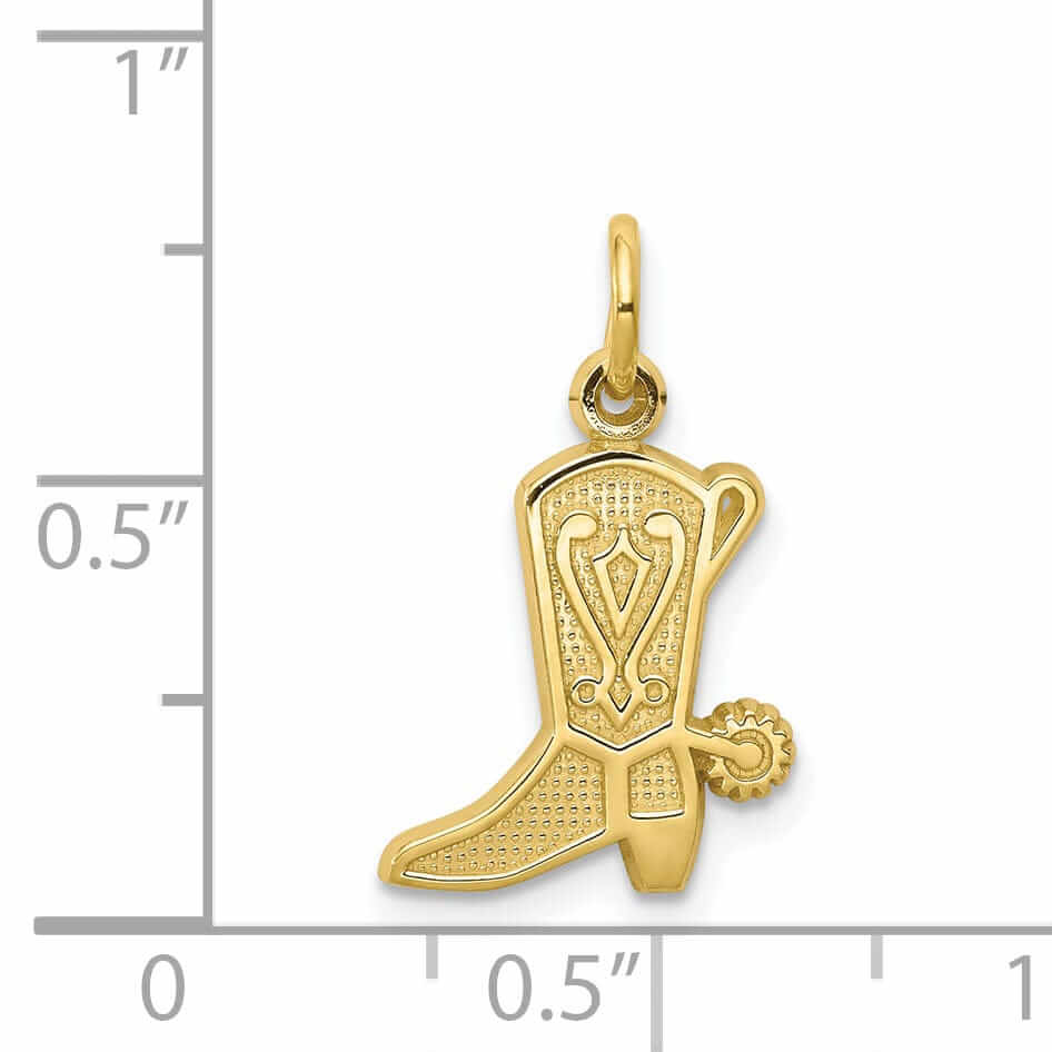 Lovely Rita's Pendants & Charms 10k Yellow Gold Polished Cowboy Boot Pendant