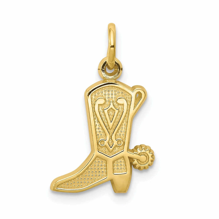 Lovely Rita's Pendants & Charms 10k Yellow Gold Polished Cowboy Boot Pendant