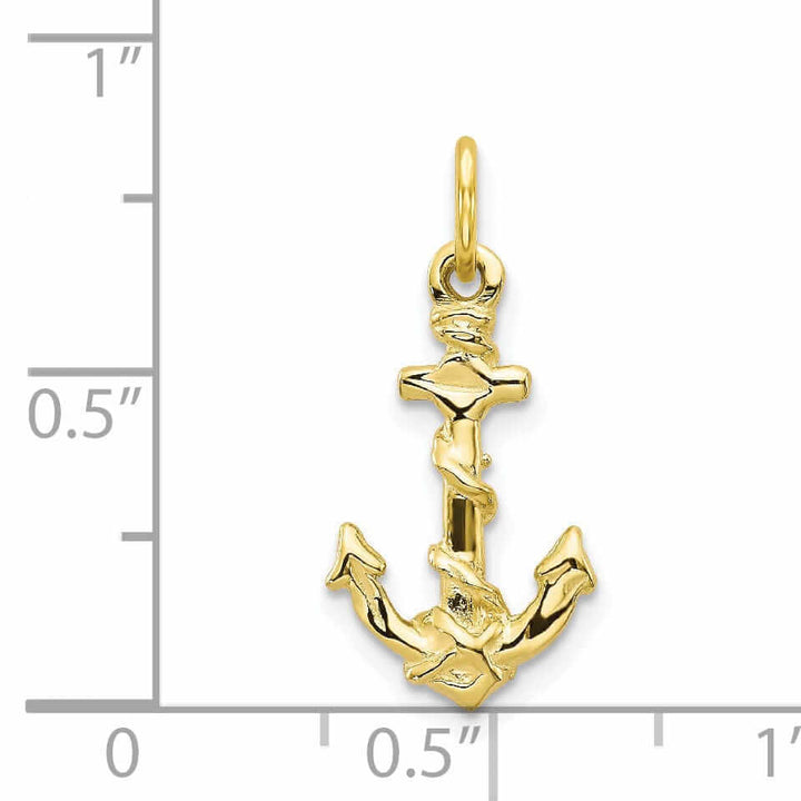 Lovely Rita's Pendants & Charms 10k Yellow Gold Polished Finish Anchor Pendant