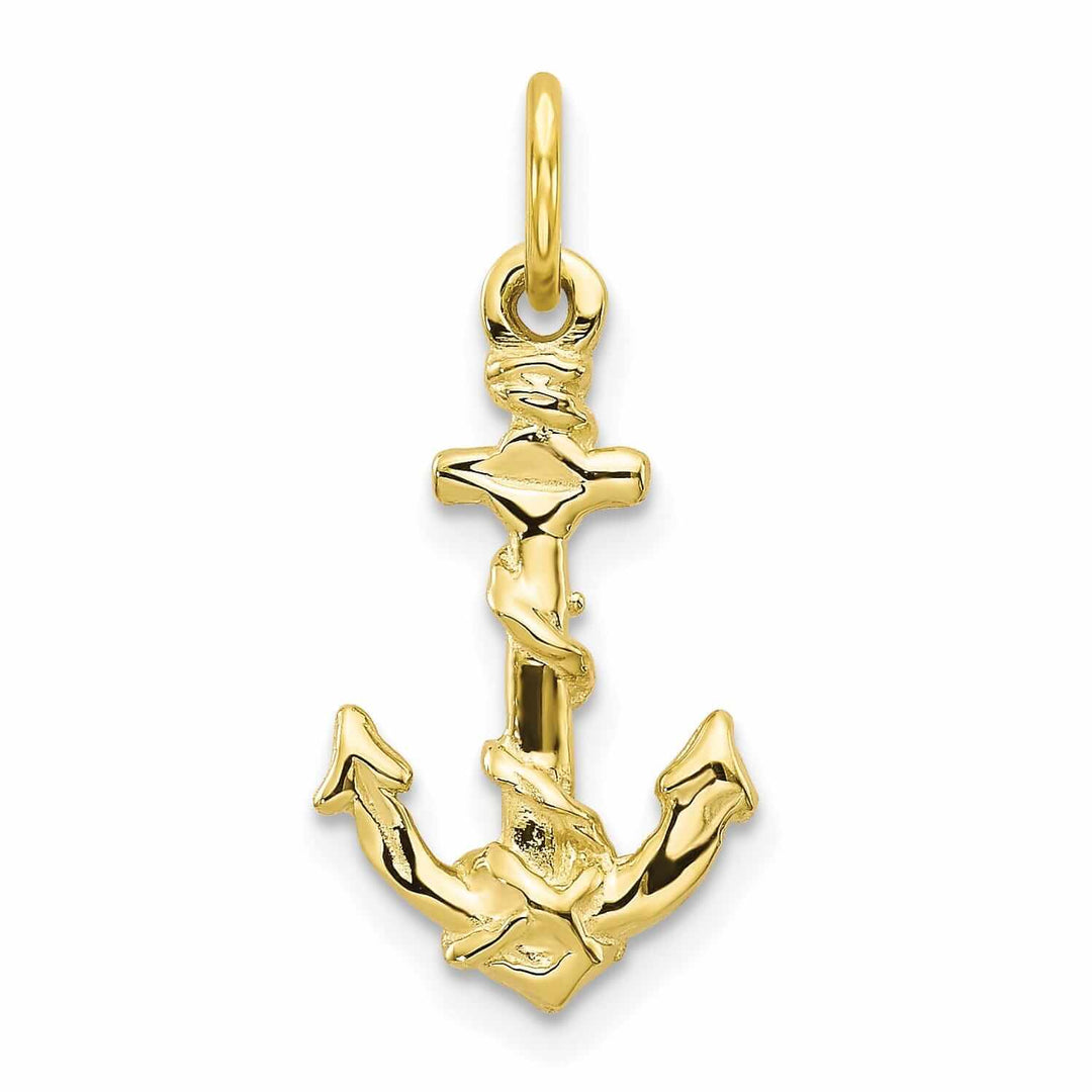 Lovely Rita's Pendants & Charms 10k Yellow Gold Polished Finish Anchor Pendant
