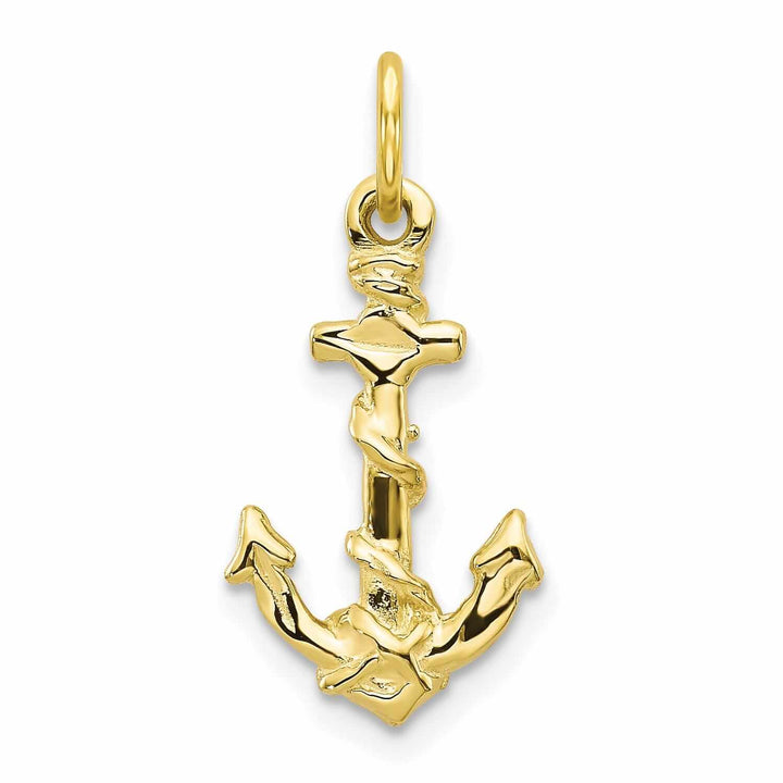 Lovely Rita's Pendants & Charms 10k Yellow Gold Polished Finish Anchor Pendant