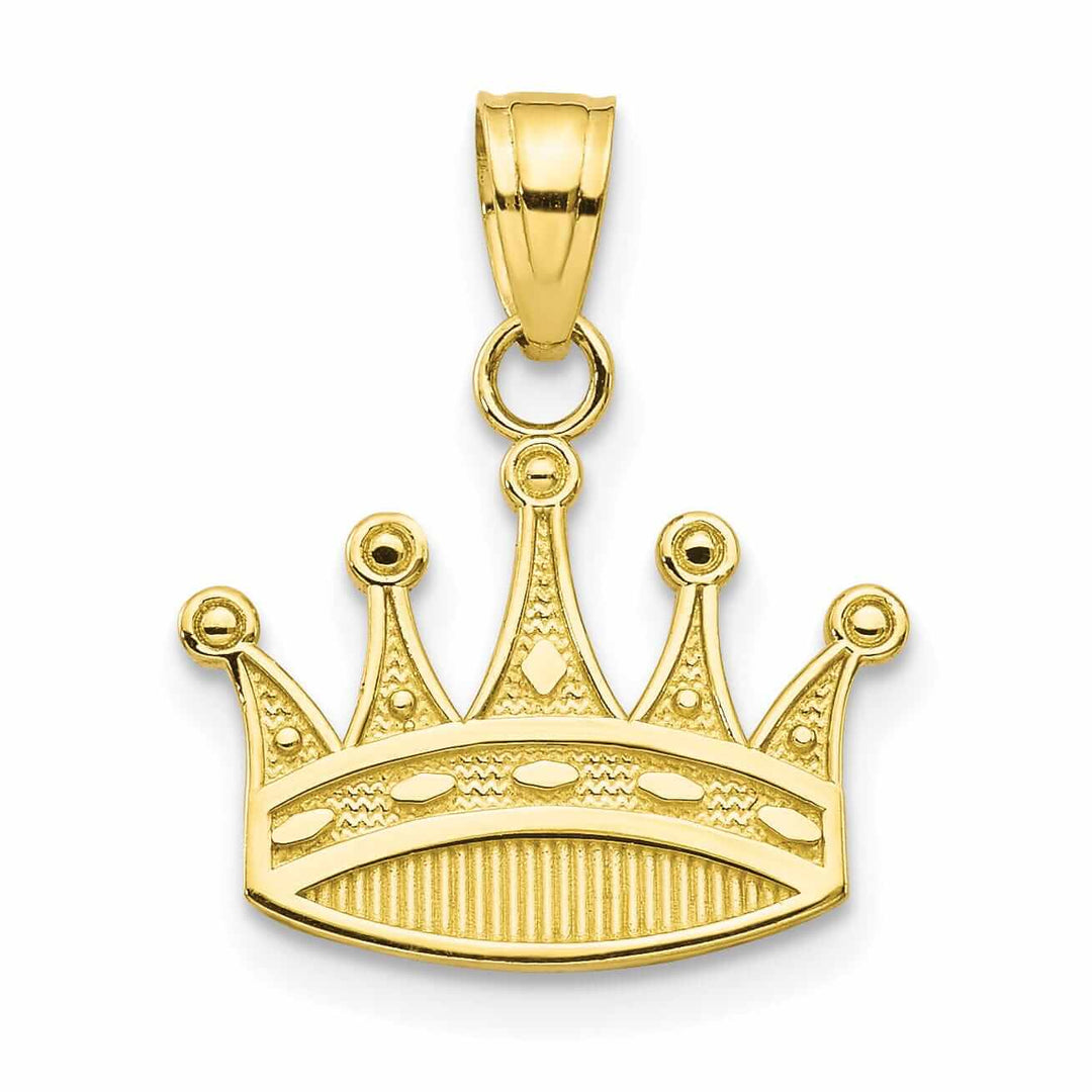 Lovely Rita's Pendants & Charms 10k Yellow Gold Polished Finish Crown Pendant