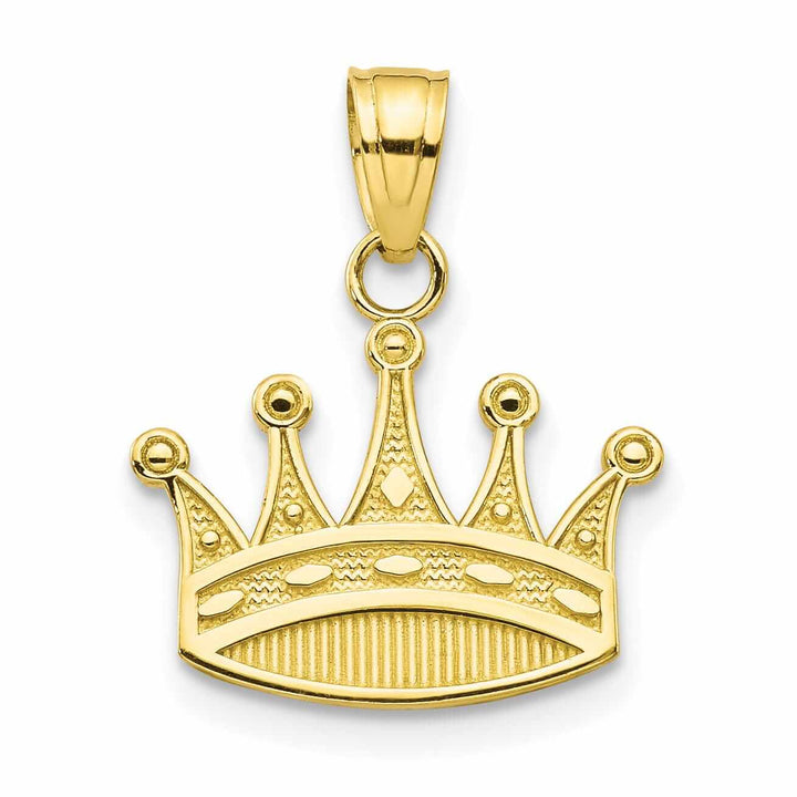 Lovely Rita's Pendants & Charms 10k Yellow Gold Polished Finish Crown Pendant