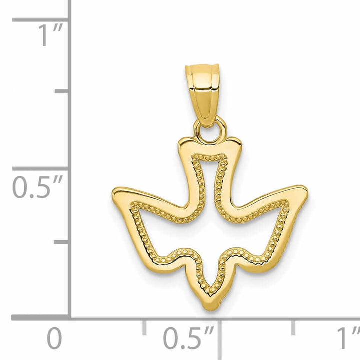 Lovely Rita's Pendants & Charms 10k Yellow Gold Polished Finish Dove Pendant