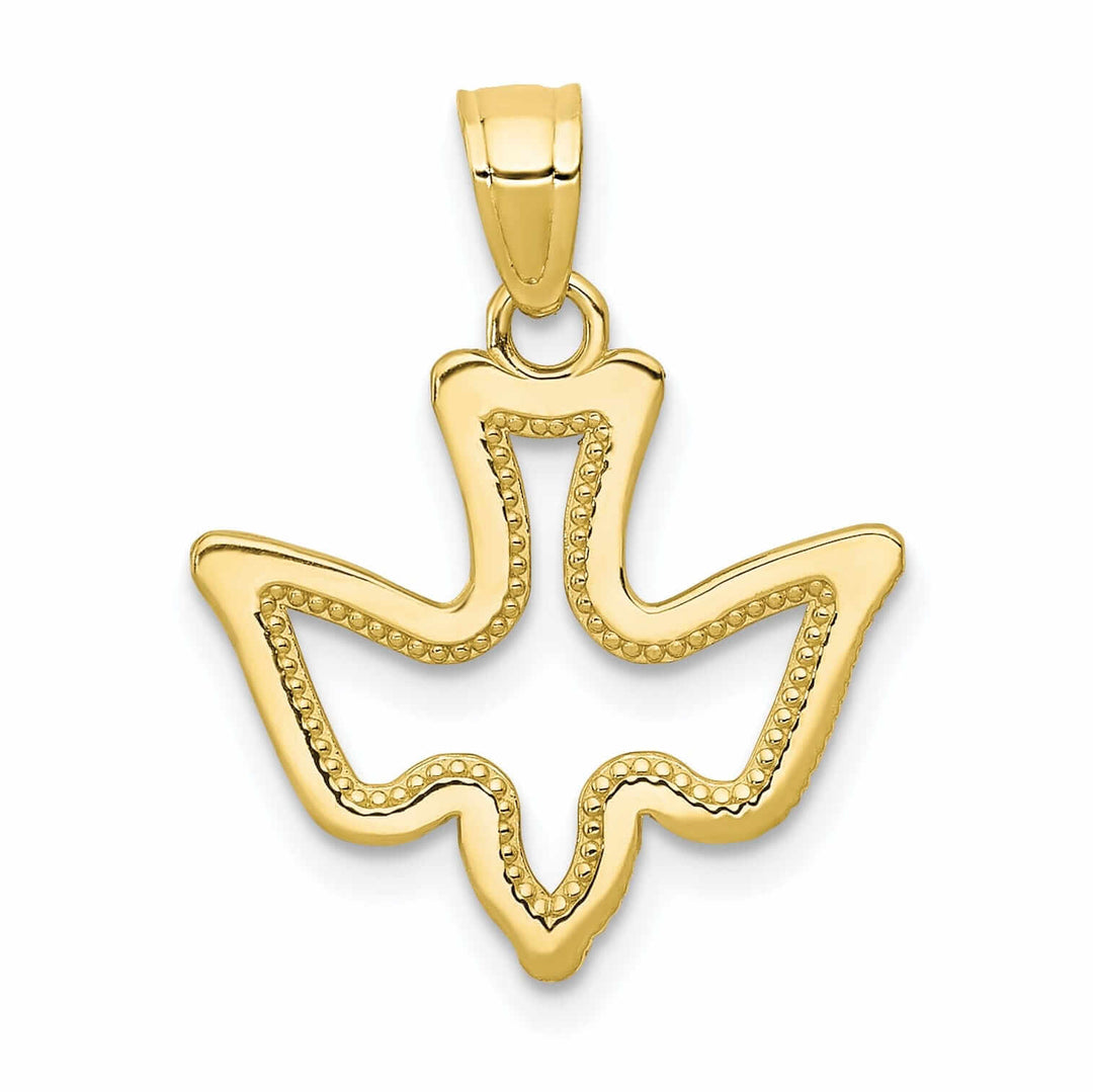 Lovely Rita's Pendants & Charms 10k Yellow Gold Polished Finish Dove Pendant