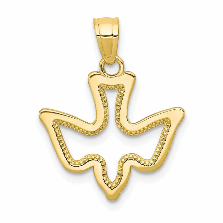 Lovely Rita's Pendants & Charms 10k Yellow Gold Polished Finish Dove Pendant