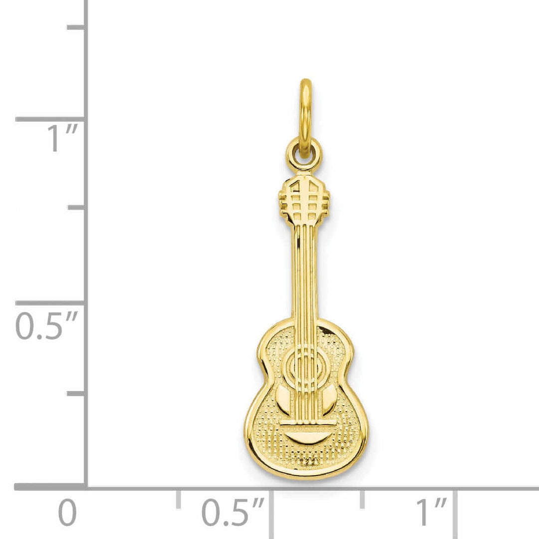 Lovely Rita's Pendants & Charms 10k Yellow Gold Polished Finish Guitar Pendant