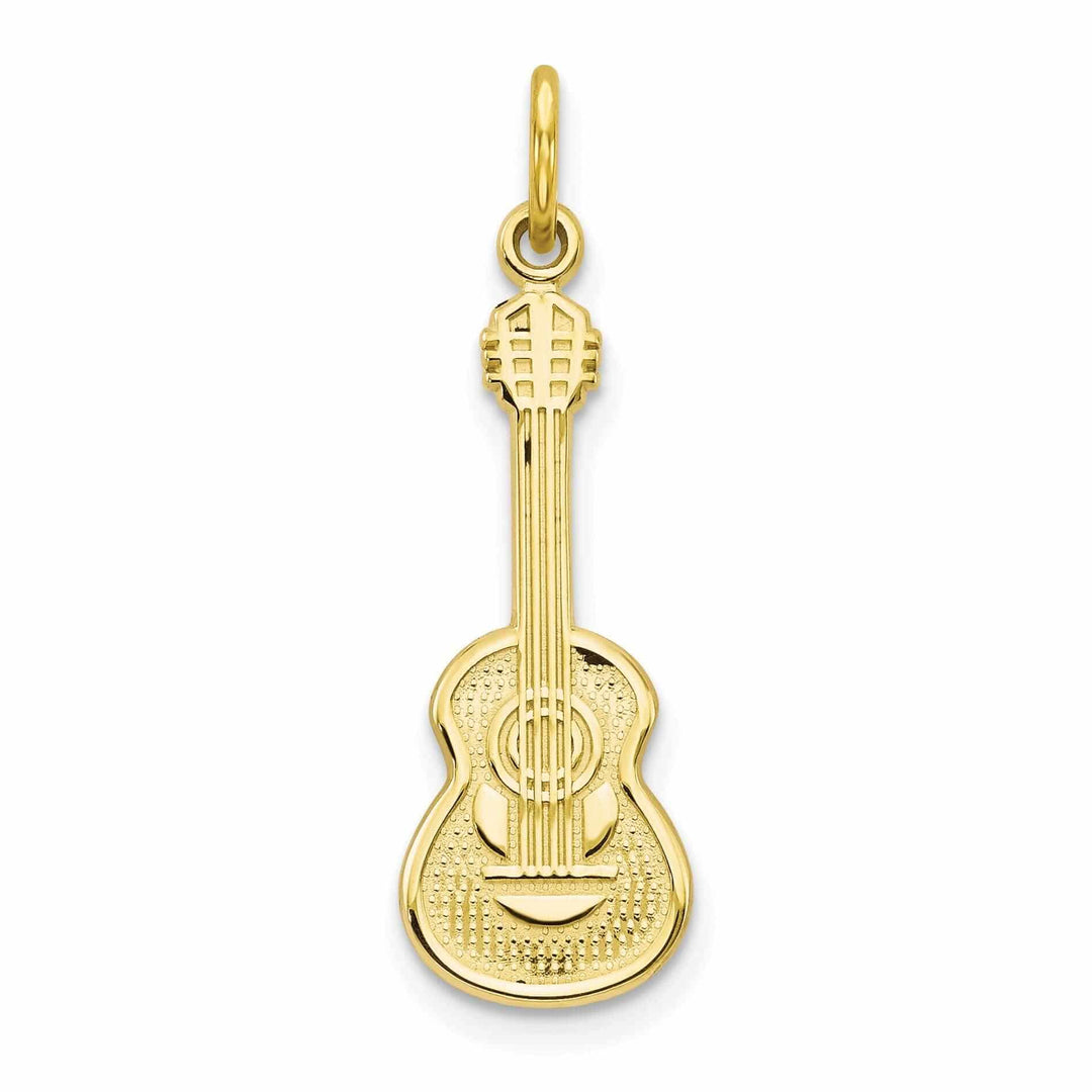 Lovely Rita's Pendants & Charms 10k Yellow Gold Polished Finish Guitar Pendant