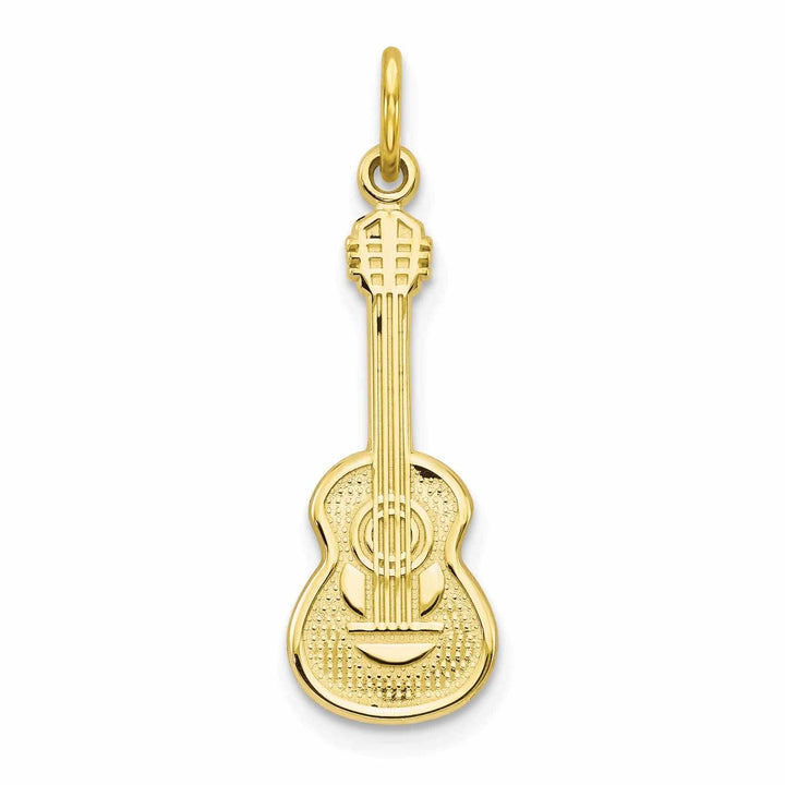 Lovely Rita's Pendants & Charms 10k Yellow Gold Polished Finish Guitar Pendant