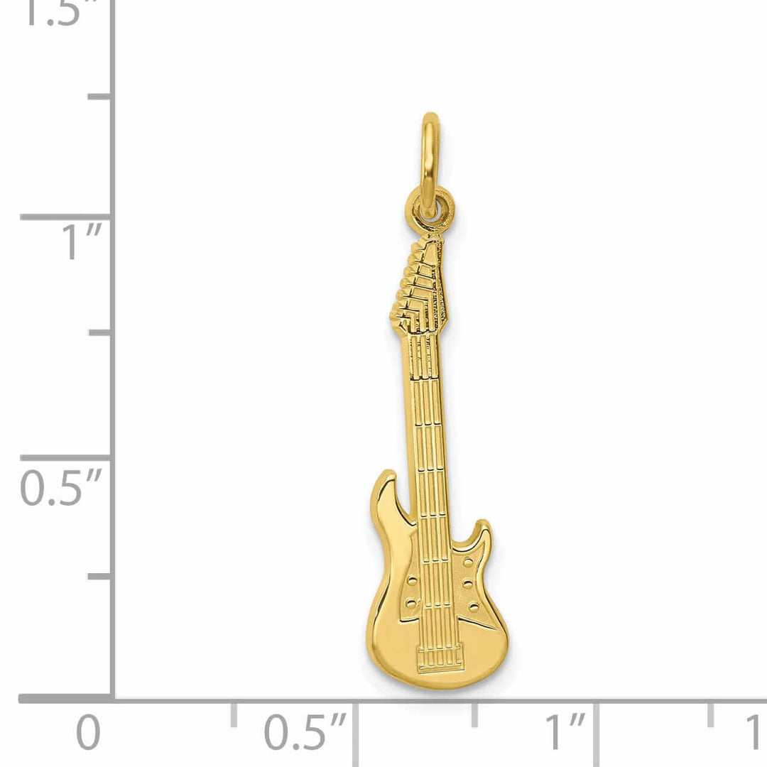 Lovely Rita's Pendants & Charms 10k Yellow Gold Polished Finish Guitar Pendant