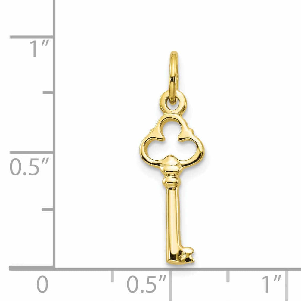 Lovely Rita's Pendants & Charms 10k Yellow Gold Polished Finish Key Pendant