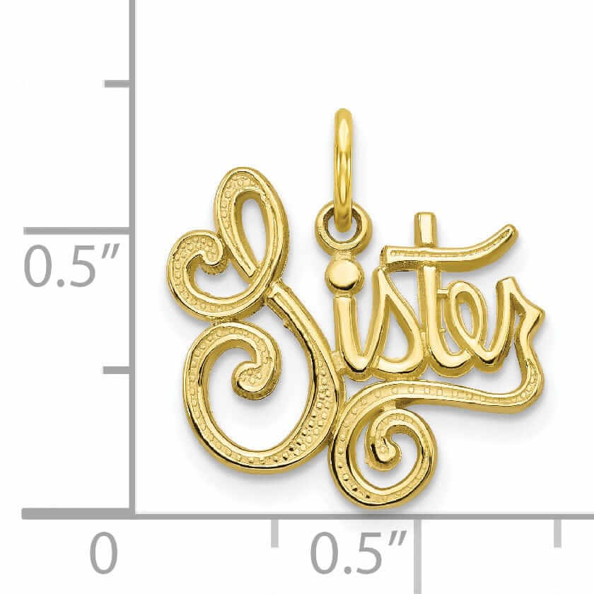 Lovely Rita's Pendants & Charms 10k Yellow Gold Polished Finish Sister Pendant