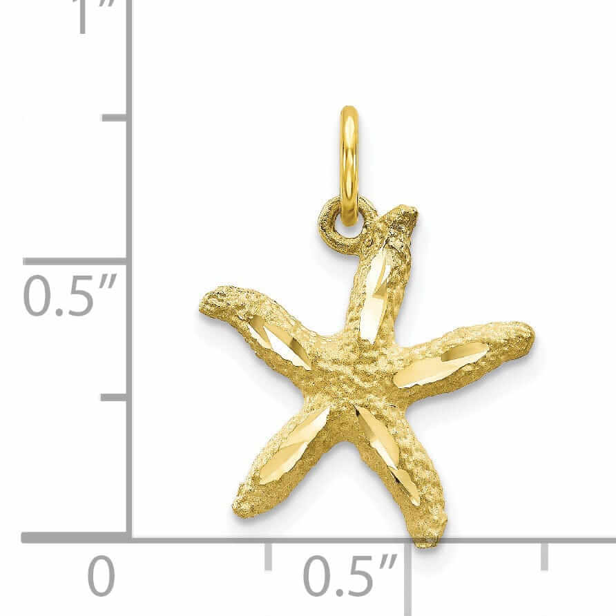 Lovely Rita's Pendants & Charms 10k Yellow Gold Polished Finish Starfish Design Pendant