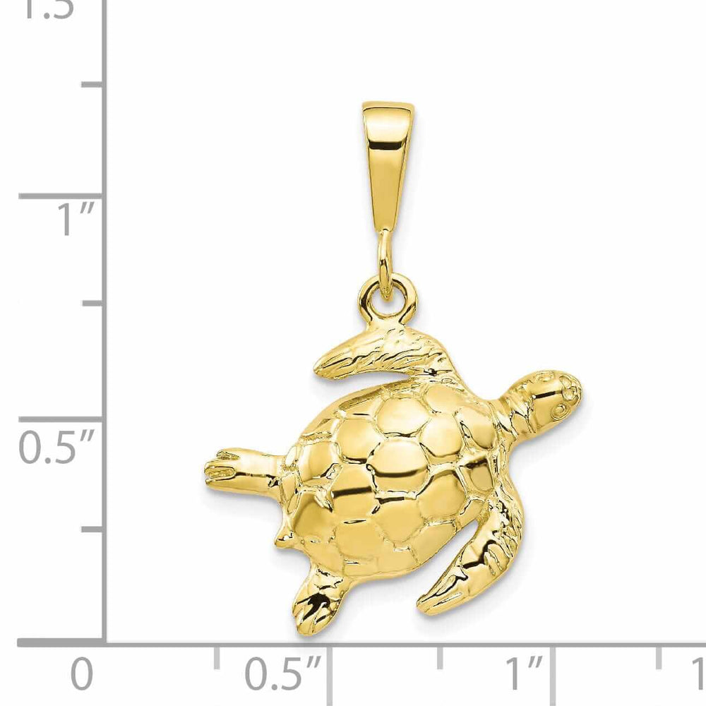 Lovely Rita's Pendants & Charms 10k Yellow Gold Polished Finish Turtle Pendant