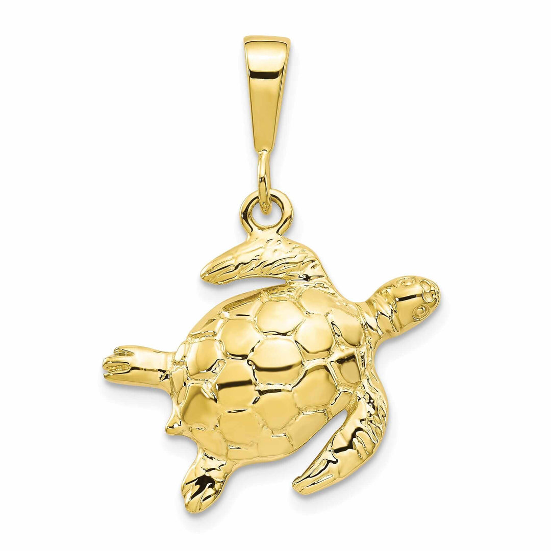 Lovely Rita's Pendants & Charms 10k Yellow Gold Polished Finish Turtle Pendant