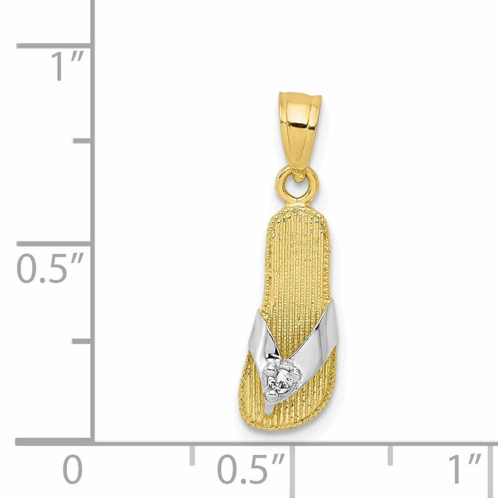 Lovely Rita's Pendants & Charms 10k Yellow Gold Polished Flip Flop Sandal Pendant