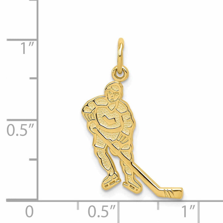 Lovely Rita's Pendants & Charms 10k Yellow Gold Polished Hockey Player Pendant