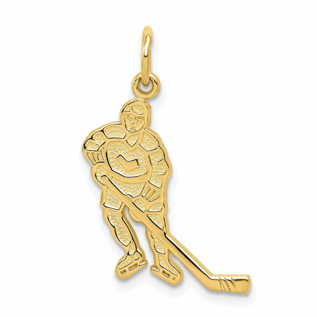 Lovely Rita's Pendants & Charms 10k Yellow Gold Polished Hockey Player Pendant