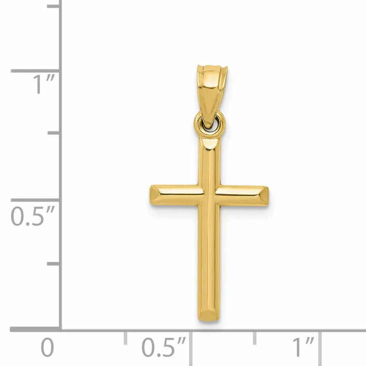 Lovely Rita's Pendants & Charms 10k Yellow Gold Polished Hollow Cross Pendant