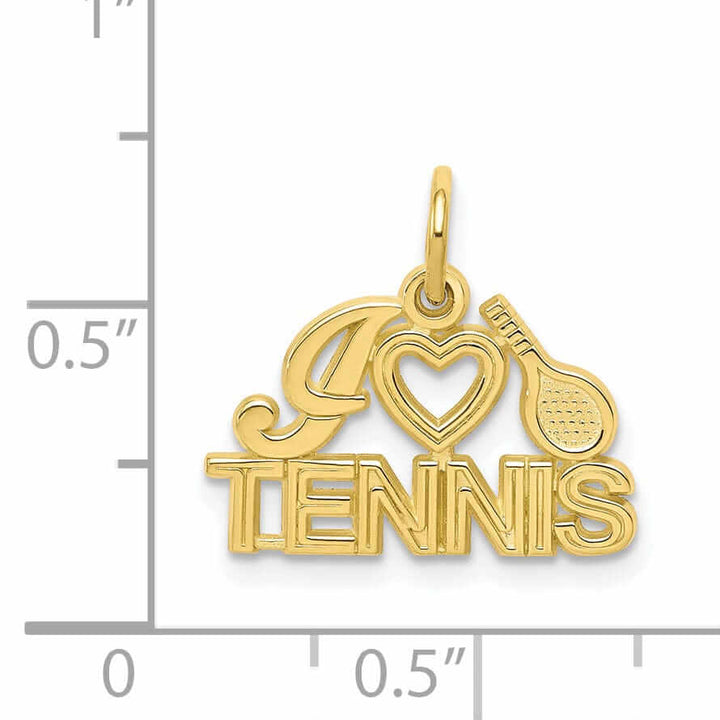 Lovely Rita's Pendants & Charms 10k Yellow Gold Polished I Love Tennis Pendant