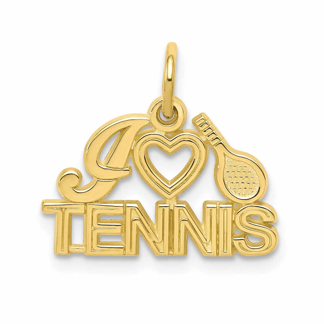 Lovely Rita's Pendants & Charms 10k Yellow Gold Polished I Love Tennis Pendant