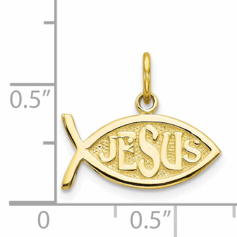 Lovely Rita's Pendants & Charms 10k Yellow Gold Polished Jesus Fish Pendant