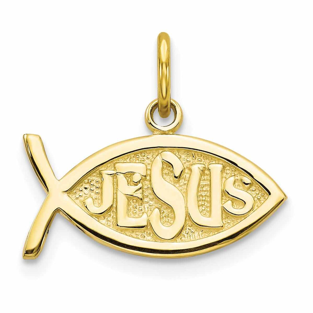 Lovely Rita's Pendants & Charms 10k Yellow Gold Polished Jesus Fish Pendant
