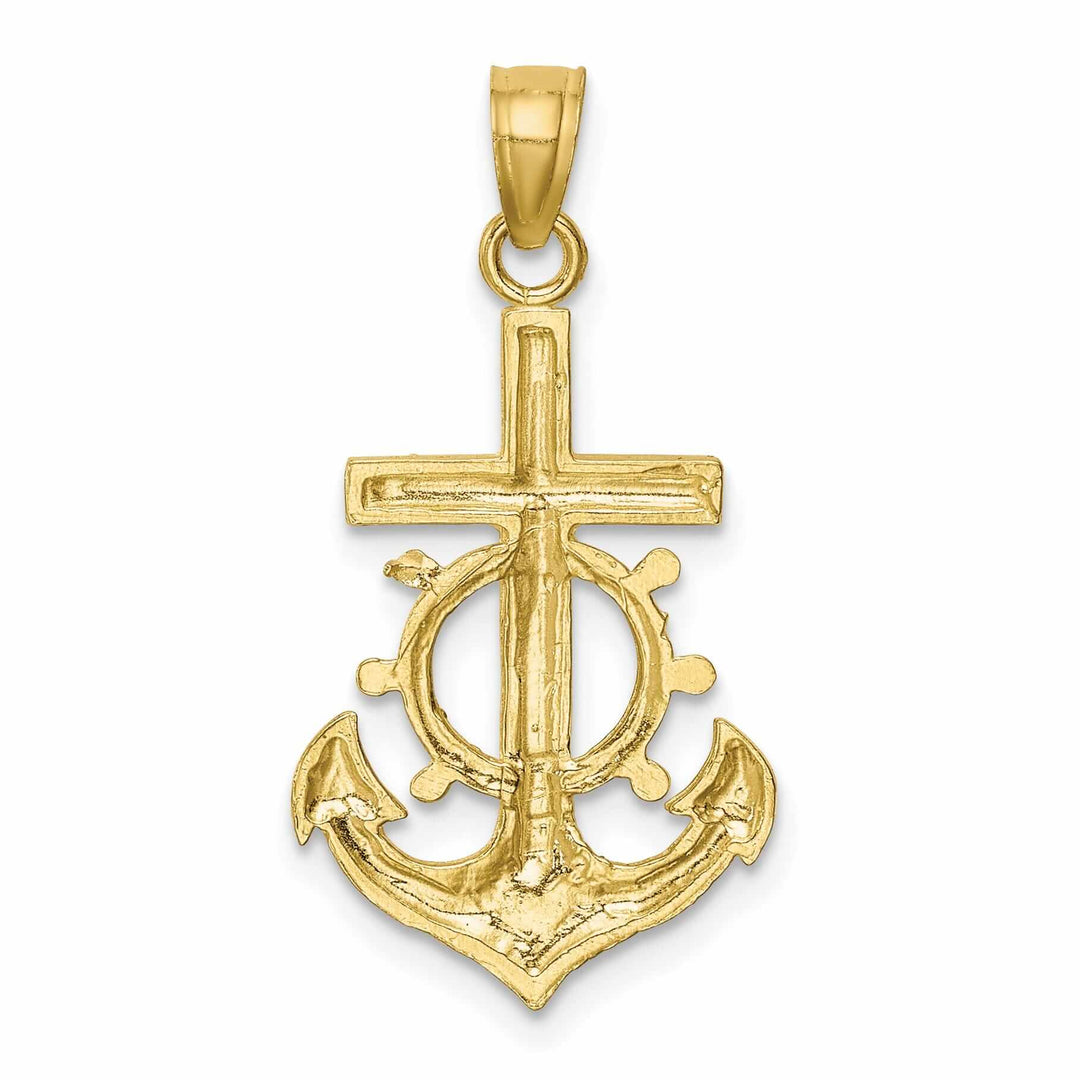 Lovely Rita's Pendants & Charms 10k Yellow Gold Polished Mariner Crucifix Charm