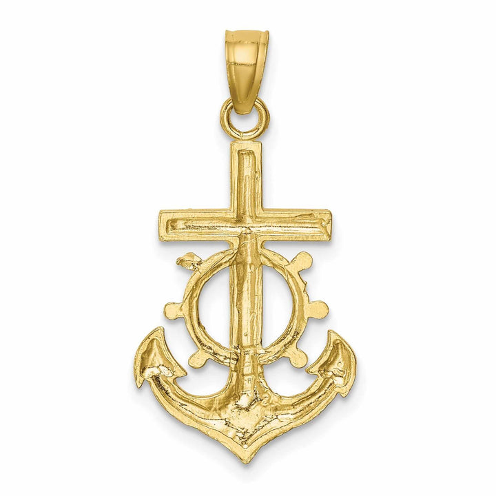 Lovely Rita's Pendants & Charms 10k Yellow Gold Polished Mariner Crucifix Charm