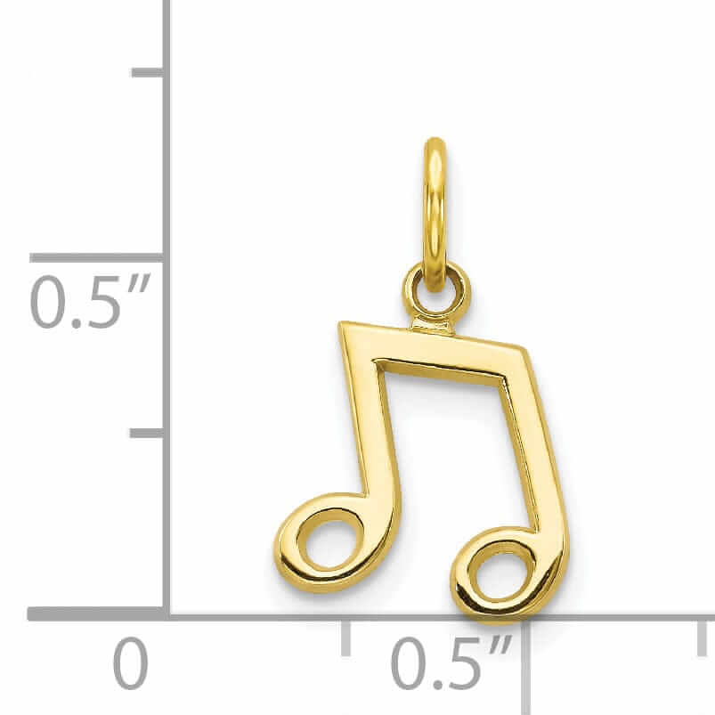 Lovely Rita's Pendants & Charms 10k Yellow Gold Polished Musical Note Pendant