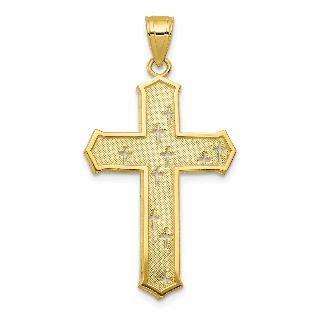 Lovely Rita's Pendants & Charms 10k Yellow Gold Polished Passion Cross Pendant